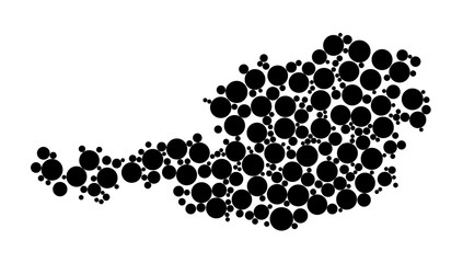 Dotted Austria map contour design isolated on white background