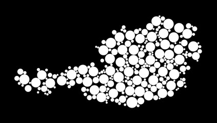 Dotted Austria map contour design isolated on black background