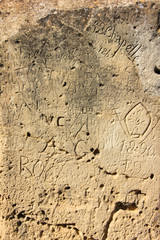 Aged writing on the wall made in XIX century or earlier