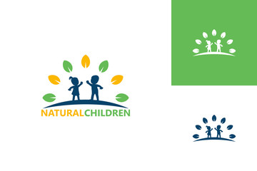 Nature Children Logo Template Design Vector, Emblem, Design Concept, Creative Symbol, Icon