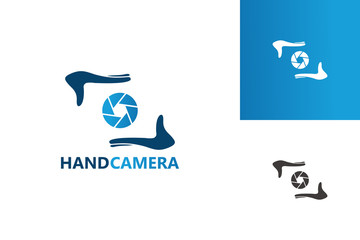 Hand camera Logo Template Design Vector, Emblem, Design Concept, Creative Symbol, Icon