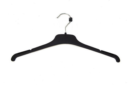 black coat rack on a white background. Isolated object . hang clothes