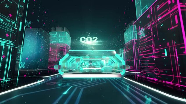Carbon credit with digital technology concept