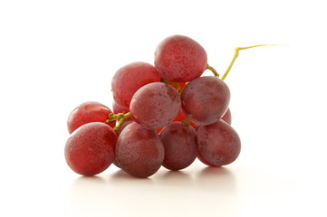 bunch of red grapes isolated on white