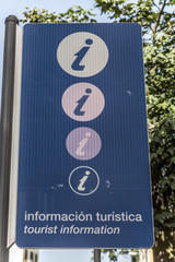 Blue tourist information poster