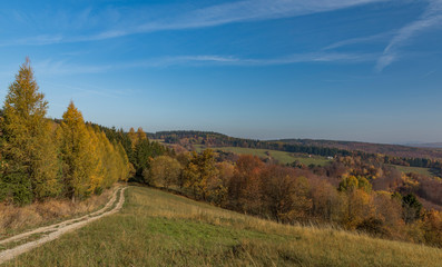 Fototapeta na wymiar Nice autumn morning near Zitkova village in Moravia