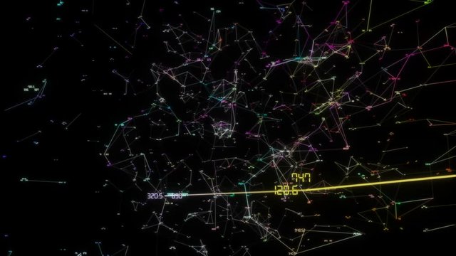 Digital Core.Computer network and data communication. An abstract background of internet connections. Seamless loop.