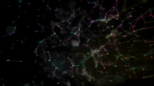 Digital Biology.Mathematical background with flying symbols, functions and equations.