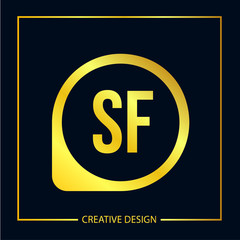 Initial letter SF Logo Template Vector Design