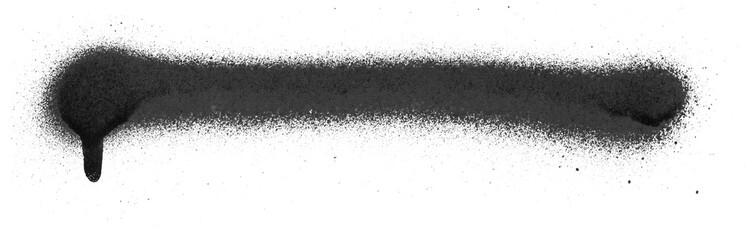 Realistic grunge graffiti spray paint effect on the white wall background. Isolated black ink texture. © artistmef