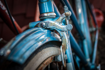Old rusted bike brake.