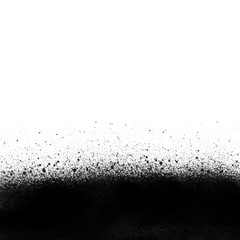 Realistic grunge graffiti spray paint effect on the white wall background. Isolated black ink texture.