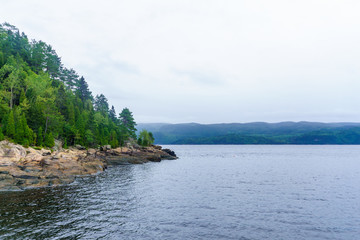 Fototapeta premium Saguenay Fjord in Sainte-Rose-du-Nord, Quebec