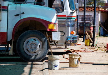 Typical mexican bus station in small village © trialartinf