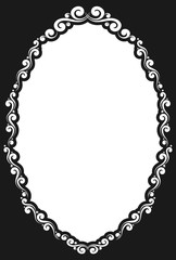 Decorative oval vintage frame