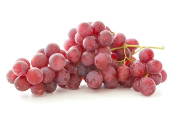 bunch of red grapes isolated on white