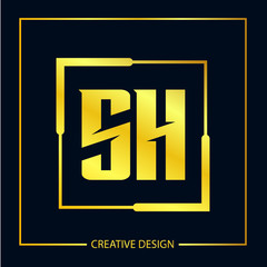 Initial letter SH Logo Template Vector Design