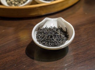 Collection of Chinese teas in traditional tea ceremony