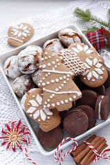 Three types of cookies for Christmas and New Year