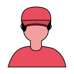 delivery man employee labor on white background