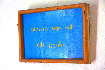 Please Sign out Books Rustic Library Sign