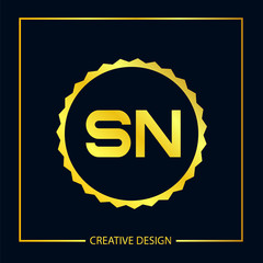 Initial letter SN Logo Template Vector Design