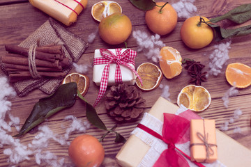 holidays gifts and tangerines