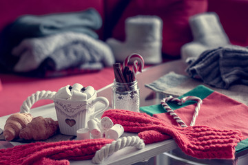  winter still life in the home interior living room