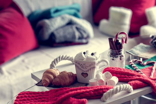  winter still life in the home interior living room