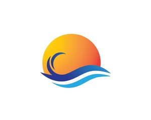 Fototapeta premium Water Wave symbol and icon