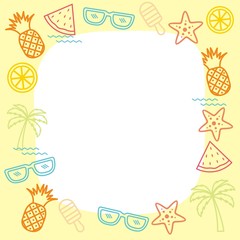 Cute summer frame with colorful design 
