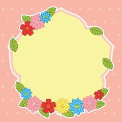 Flower frame with colorful design, blank flower frame