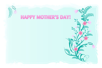 Fototapeta na wymiar Happy mothers day floral greetings card