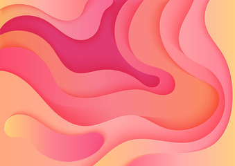 Abstract volumetric 3d color paper cuted art illustration. Vector design layout for business presentations, flyers, posters.