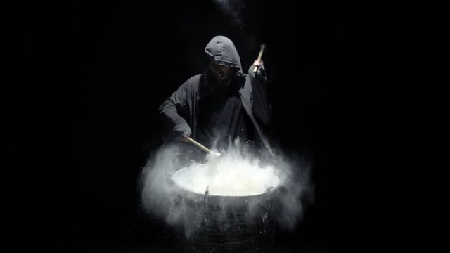 emotional drummer on a black background