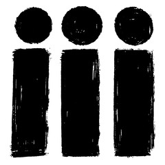 Vector set of hand drawn brush strokes in rectangular and round shape for backdrops. Monochromw artistic hand drawn backgrounds. Hand drawn list, menu, elements for design in black.