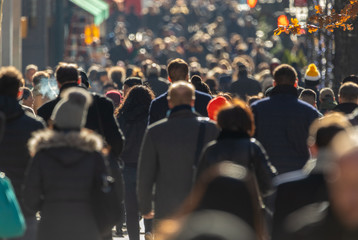Crowd of people walking street © blvdone
