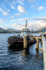 Alaskan Tug Boat at Port in Dutch Harbor Alaska