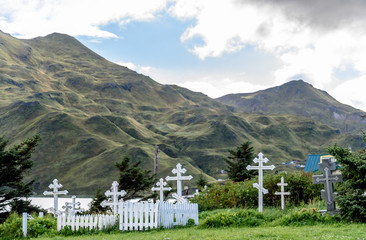 Russian Orthodox Holy Ascension of Our Lord Graveyard in Dutch Harbor Unalaska
