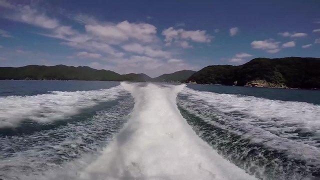 慶良間諸島, 阿嘉島の海 船尾波動画 GoPro