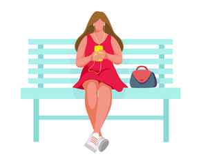 Girl sitting on a bench