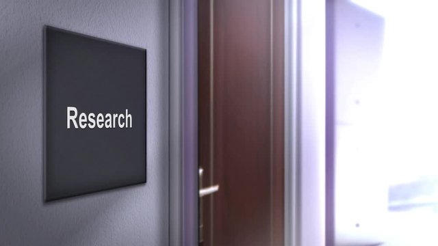 Modern interior building signage series - Research Lab