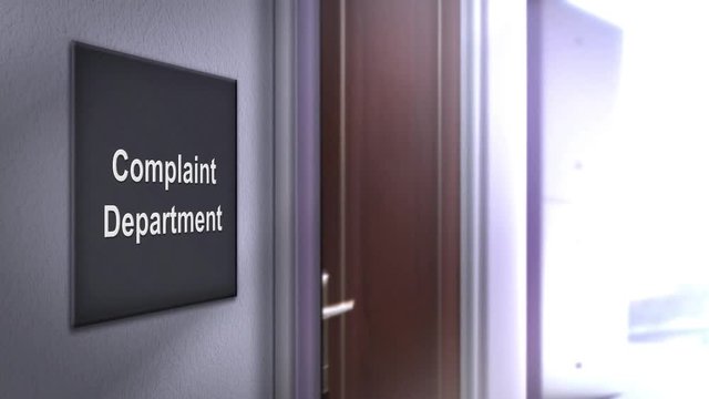 Modern interior building signage series - Complaint Department