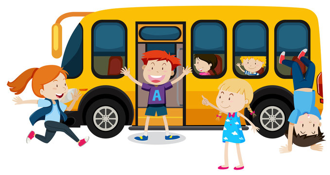 Children on a school bus
