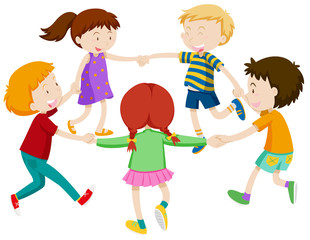 Group of chidlren holding hand