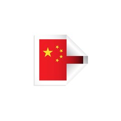 China Label Flags Vector Template Design Illustration