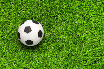 Soccer ball and grass - Top view