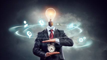 Head full of ideas. Mixed media