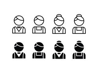 Waiter Icon Logo Vector Symbol. Waitress Icon