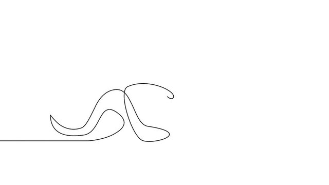 Animation Continuous one drawn line  dog